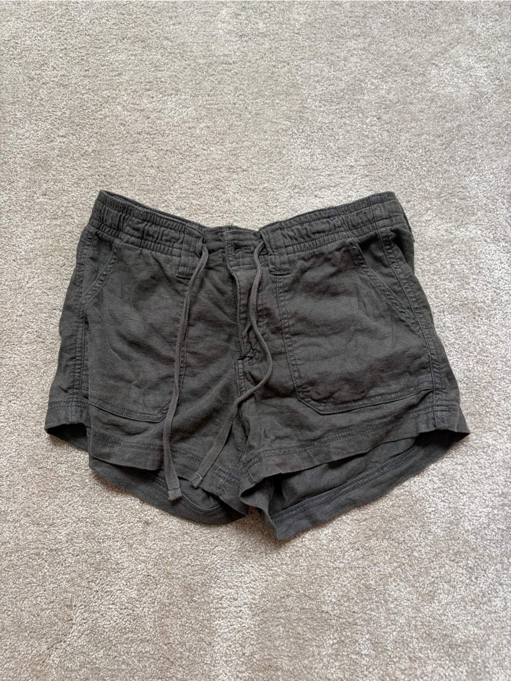 American Eagle Outfitters Black Cargo Drawstring Shorts
